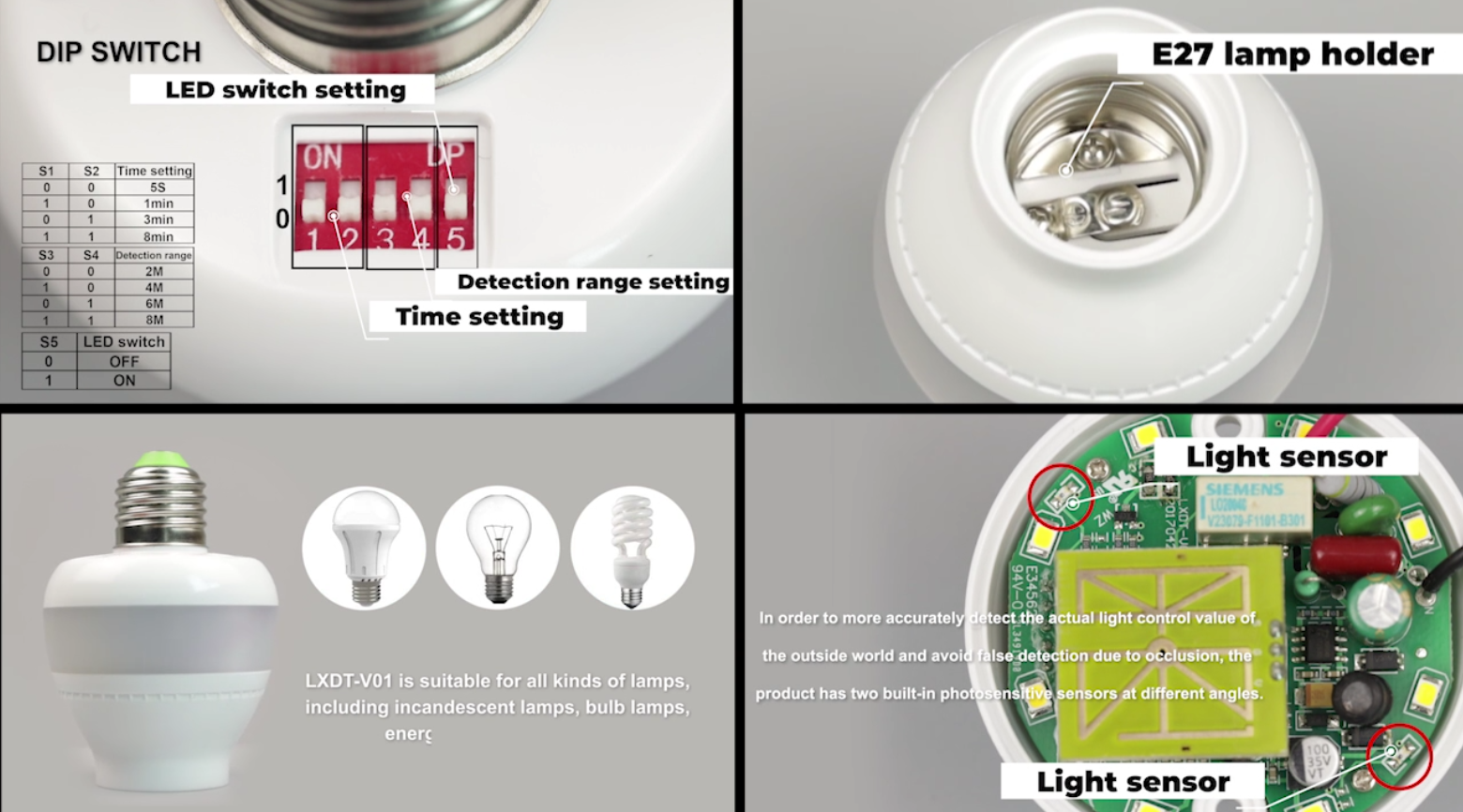 Inteligentný držiak mikrovlnnej indukčnej lampy, inovatívny dizajn vedie budúcnosť osvetlenia