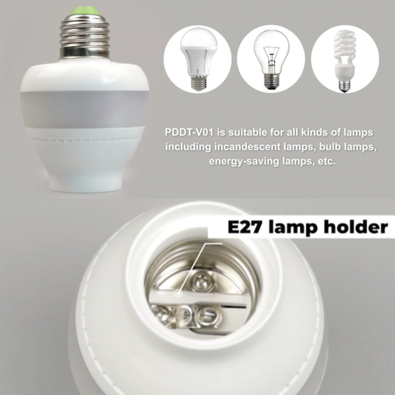 Mikrovlnný senzor PDLux PDDT V01 5,8 GHz, držiak lampy E27