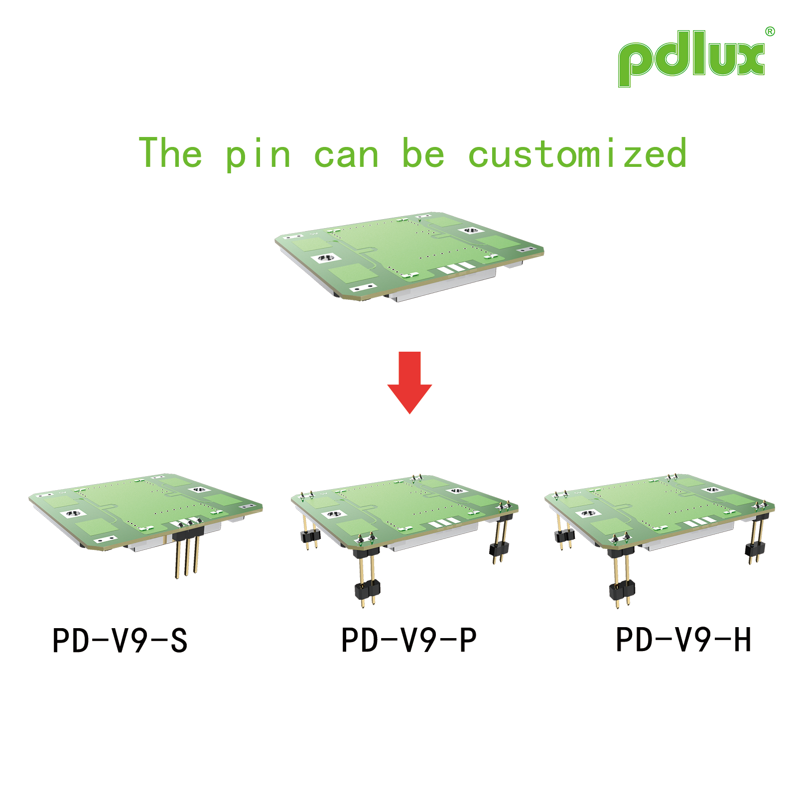PDLUX zavádza inovované PD-V9H/PD-V9P/PD-V9S X-pásmové dopplerovské snímacie moduly, voliteľná verzia bez pinov